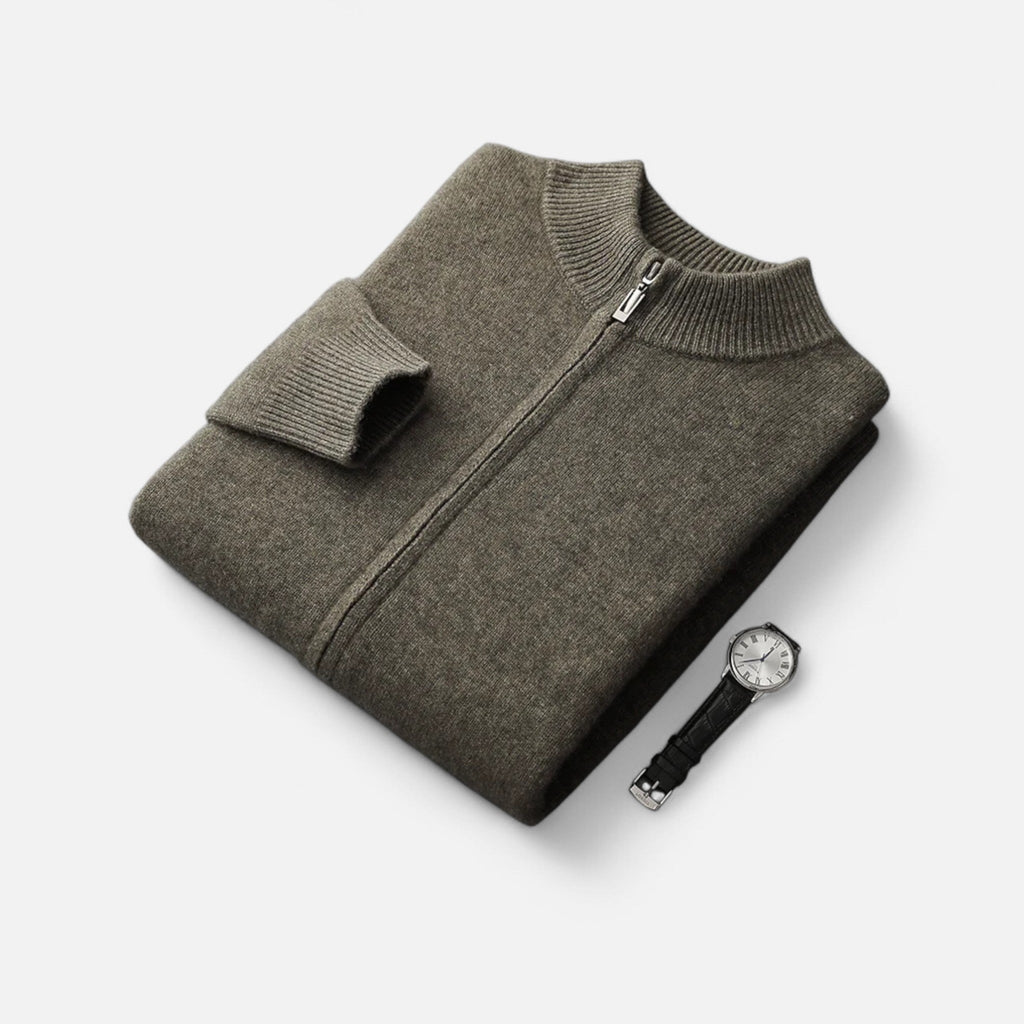 Aureli Paris | Cardigan Homme Laine Mérinos Col Zippé